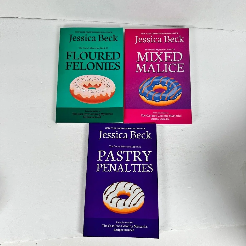 Donut Mysteries Lot Jessica Beck 2016-2018 First Edition 3 Books Recipes